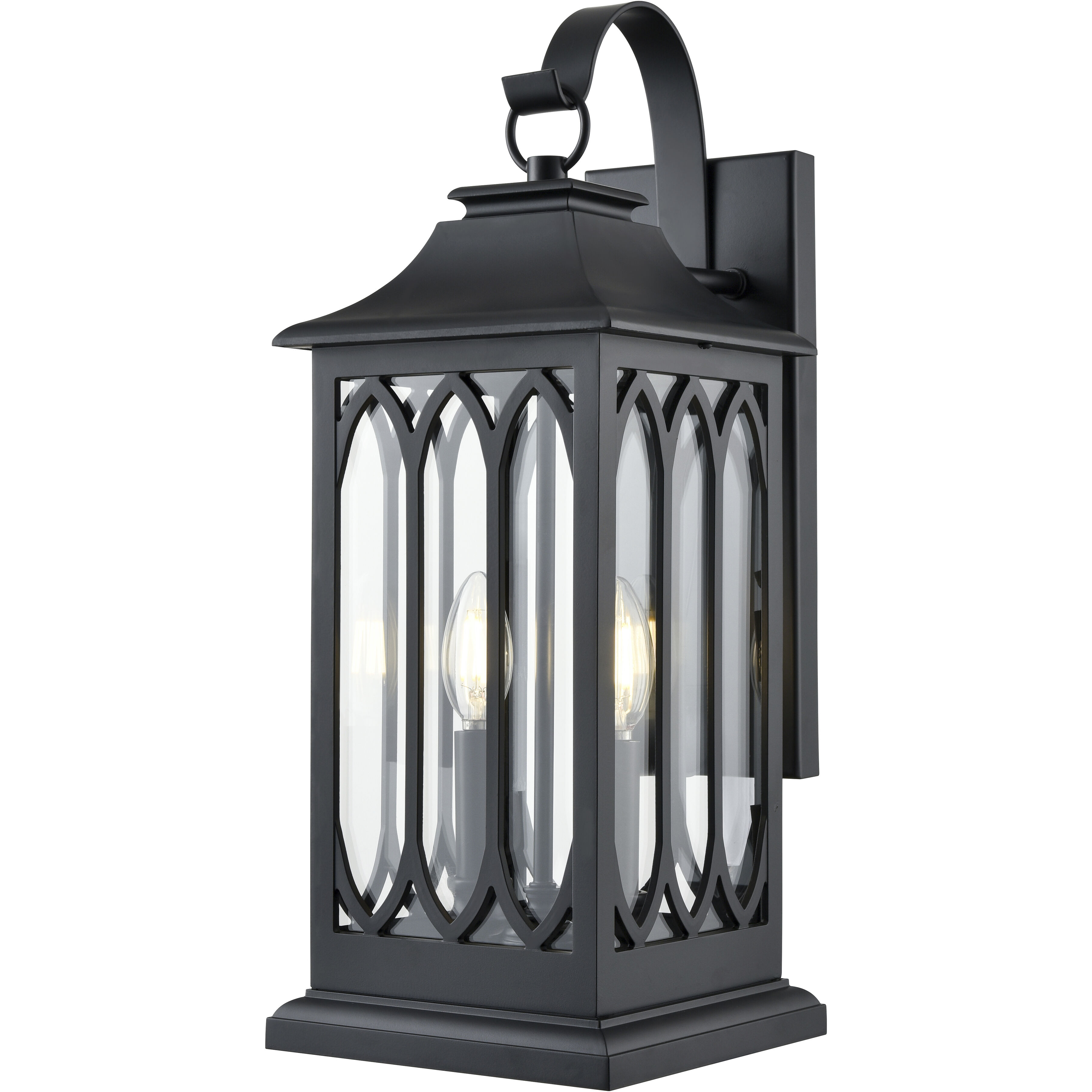 Mallorey 2 Light 20 inch Powder Coated Black Outdoor Wall Sconce
